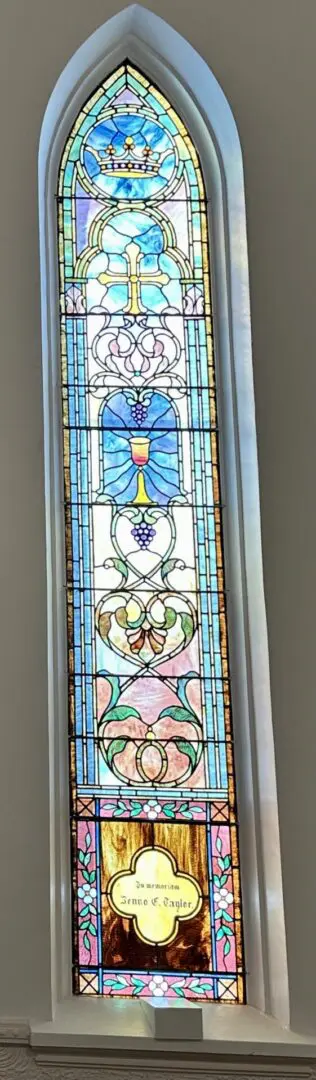 A beautiful cross designer glass in a church