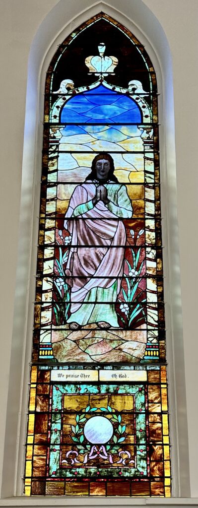 Stained Glass window of Christ drawing
