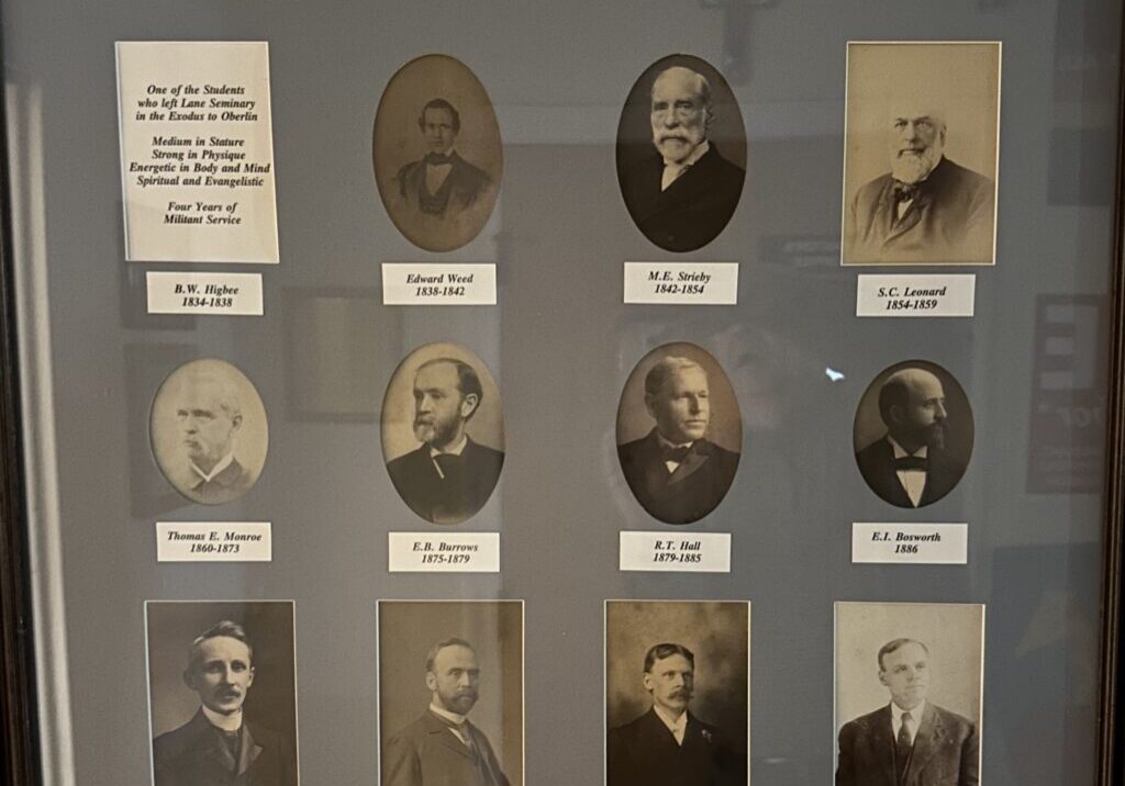 Framed collage of vintage male portraits